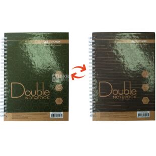 Buromax Double, 96 аркушів, Книга записна, двостороння, клітинка, тверда обкладинка, А5, в асортименті