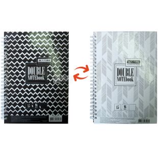Buromax Double, 96 аркушів, Книга записна, двостороння, клітинка, тверда обкладинка, А5, в асортименті