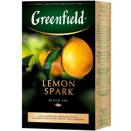 Greenfield, Lemon Spark, 100 г., Чай Гринфилд, Лемон Спак, черный с лимоном 