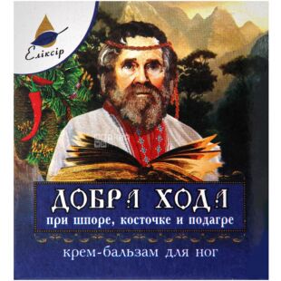 Эликсир, Добра хода, 10 мл, Крем-бальзам при шпоре, косточке, подагре