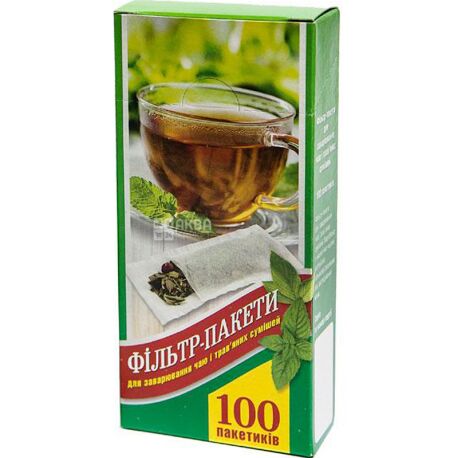 Промтус, 100 шт., Фильтр-пакеты для заваривания чая, 65 x 130 мм
