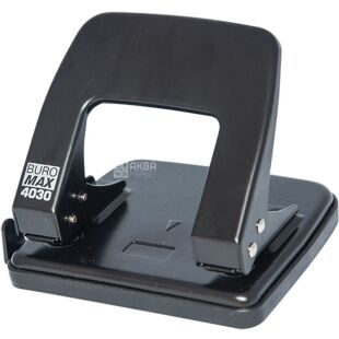 Buromax, Дырокол, металлический, 25 листов,  Черный, 122х108х54 мм