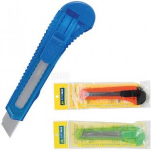 Buromax Jobmax, Нож канцелярский, пластиковый корпус, фиксатор лезвия, 18 мм