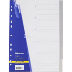 Buromax, Індекс-роздільник цифровий, для реєстраторів, цифри 1-6