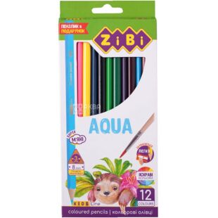 ZiBi, Kids Line Aqua, 12 шт., Карандаши цветные, акварельные, трехгранные