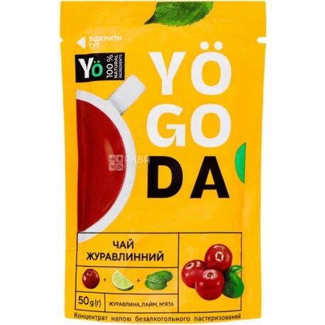 YOGODA, 50 г, Клюквенный чай, Концентрат 