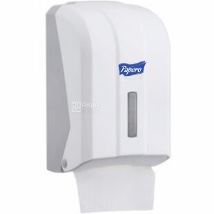 Papero, Диспенсердля туалетной бумаги Z, V, белый, пластиковый