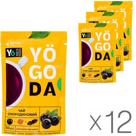 YOGODA, упаковка 12 шт., по 50 г, Гольфстрим, Концентрат напитка Смородиновый чай
