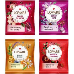 Lovare, Flower tea assorted, 4 види по 8 пак., Чай квітковий, асорті