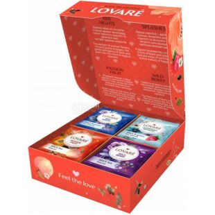 Lovare, Black tea assorted, 4 вида по 8 пак., Чай черный, ассорти