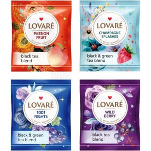 Lovare, Black tea assorted, 4 вида по 8 пак., Чай черный, ассорти