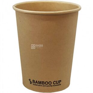 Bamboo cup, 50 шт., Стакан бумажный Бамбук, однослойный, крафтовый, 500 мл, D90