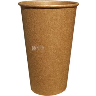 Craft, 50 шт, Стакан паперовий Крафт, одношаровий, 340 мл, D79