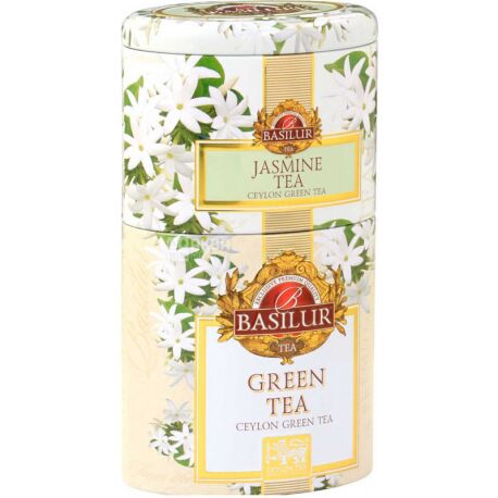 Basilur Flowers and Fruits of Ceylon, Tea 2 in 1 green and jasmine, 100 g