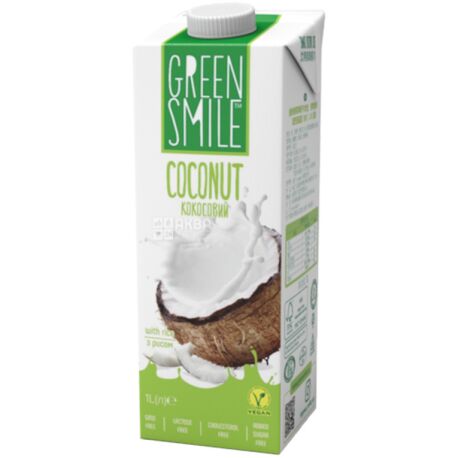 Green Smile, 950 мл, Напій кокосовий, без цукру, 1,5%