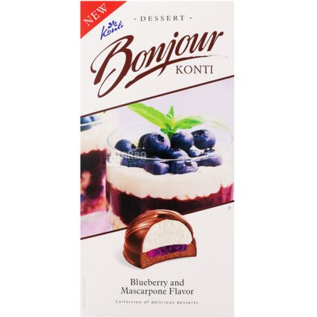 Bonjour, Blueberry and Mascarpone flavor, 232 g, Dessert, Blueberry with Mascarpone