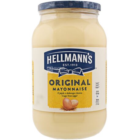 Hellmann's, Original, 593 г, Майонез оригінальний, 78%, скло