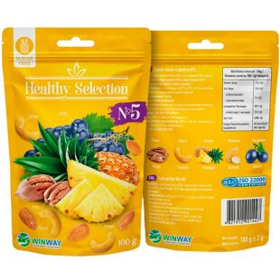 Winway  Healthy Selection №5, 100 г, Смесь орехов и фруктов, без сахара
