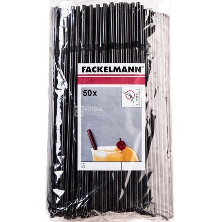 Fackelmann Rio Party, 50 шт., Трубочки для коктейлей, 24 см, пластиковые, в ассортименте