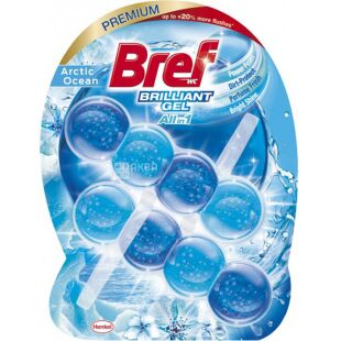 Bref, Блестящий гель, 2 х 42 г, Блок туалетный, Арктический океан