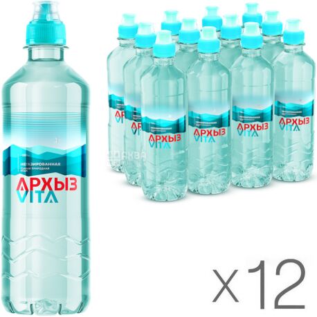 Arkhyz, 0.5 L, pack of 12 pcs., Non-carbonated mineral water, sports, PET