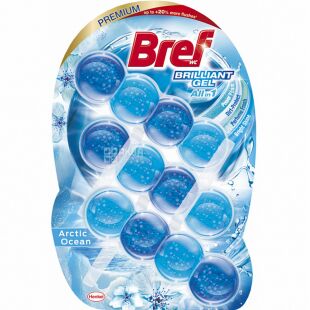 Bref Brilliant gel Arctic Ocean, 126 г, Туалетный блок для унитаза Арктический океан Бреф