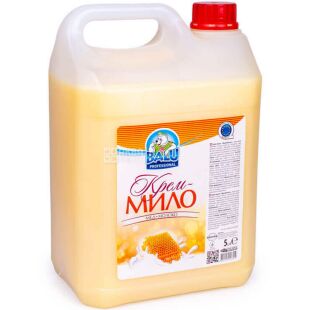 Balu, 5 л, Крем-мило Балу, Мед-Молоко, ПЕТ