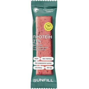 Sunfill, 35 г, СанФилл, Батончик протеиновый 21%, без сахара