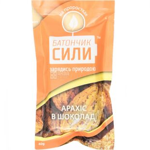 Ineo Products, 40 г, Інео, Батончик сили, Арахіс у шоколаді, без цукру