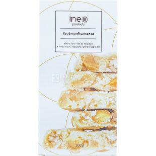 Ineo Products, 100 г, Инео, Шоколад крафтовый белый, с кокосом и арахисом, 26% какао