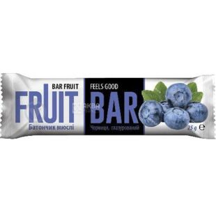 Fruit Bar, 25 г, Фрут Бар, Батончик-мюслі Чорниця, в глазурі