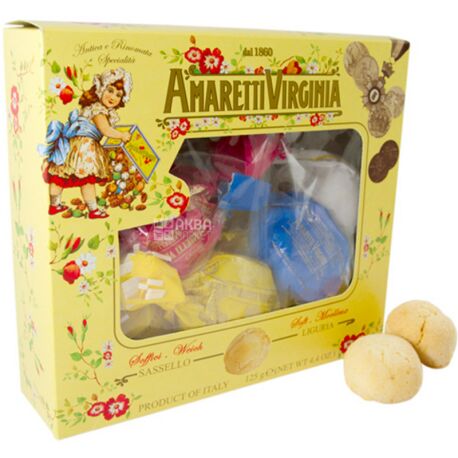 Amaretti Virginia, Soft Amaretti, 120 г, Печиво Амаретті