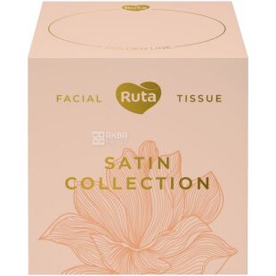 Ruta Satin Collection, Палітра, 80 шт., Серветки косметичні Рута, 2-шарові, 20х20 см, в асортименті