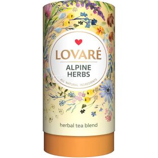 Lovare, Alpin Herbs, 80 г, Чай Ловара, Альпійські трави, Трав'яний, тубус