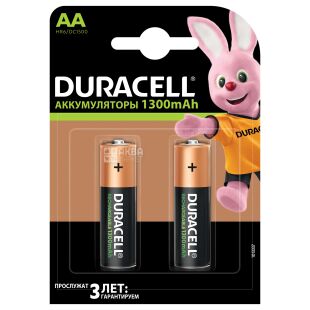 Duracell  AА, 2 шт., Аккумуляторы 1300 mAh