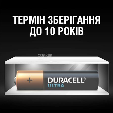 Duracell Ultra Power, 2 шт., ААА, 1.5V, Батарейки щелочные, LR03