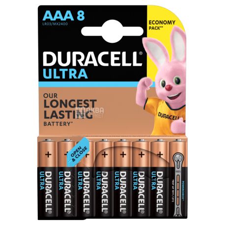 Duracell, Ultra Power LR03, 8 pcs., Alkaline Battery, 1.5V, AAA