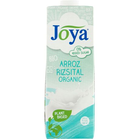 Joya Rice Organic, 1 л, Джоя, Рисовое молоко, органическое, без сахара и лактозы