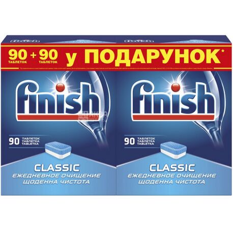 Finish Classic, 90+90 шт., Таблетки для посудомийної машини