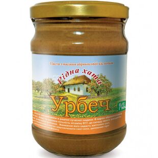 Рідна Хата, 250 г, урбеч, Из семян абрикосовой косточки, стекло