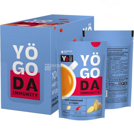 YOGODA, 50 г, Чай імбирний з ягодами годжі, концентрований