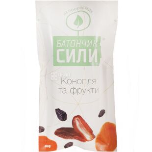 Ineo Products, 40 г, Инео, Батончик силы, Конопля и фрукты, без сахара