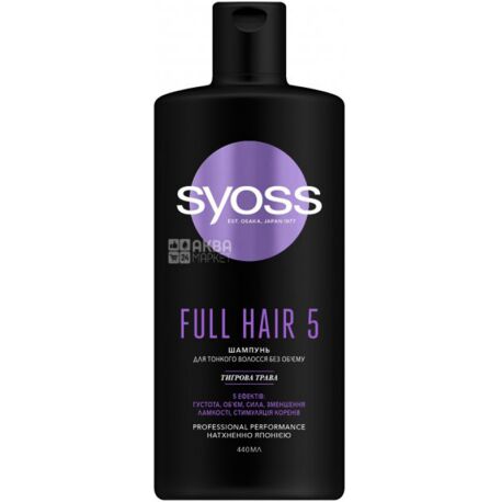 Syоss, Full hair, 440 мл, Шампунь для густоты и объема
