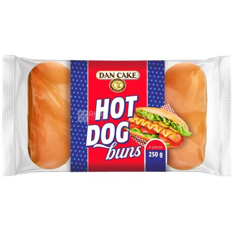 TM Dan Cake Buns for hot dogs, 4 pcs, 250 g,