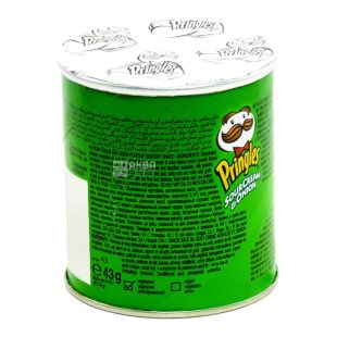 Pringles Sour cream & onion, 40 г, Чипсы картофельные, Принглс сметана и лук, тубус