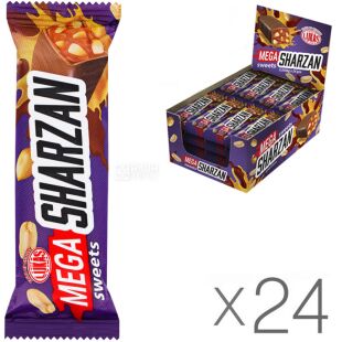 Lukas, Mega Sharzan, Упаковка 24 шт. х 40 г, Батончик грильяж глазированный, в молочном шоколаде