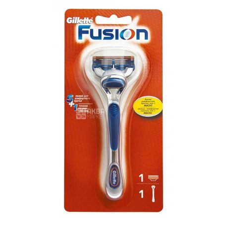 Gillette Fusion, 1 шт., Станок для гоління, зі змінним картриджем
