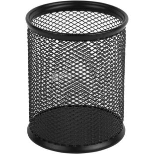 Axent, Подставка для ручек, круглая, металлическая сеточка, черная, 80х80х100 мм