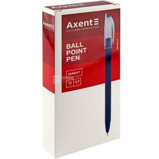 Axent, Direkt, 12 шт., Ручка кулькова, синя, 0,5 мм