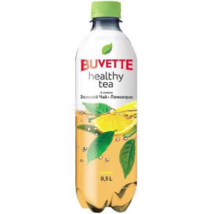 Buvette Healthy tea, 0,5 л, Напиток негазированный сокосодержащий Зеленый Чай-Лемонграс, ПЭТ